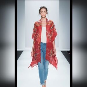 Vibrant Red Overthrow Scarf